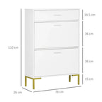 Modern Shoe Cupboard for Hallway w/ Flip Drawers 12 Pair Shoe Storage Organizer