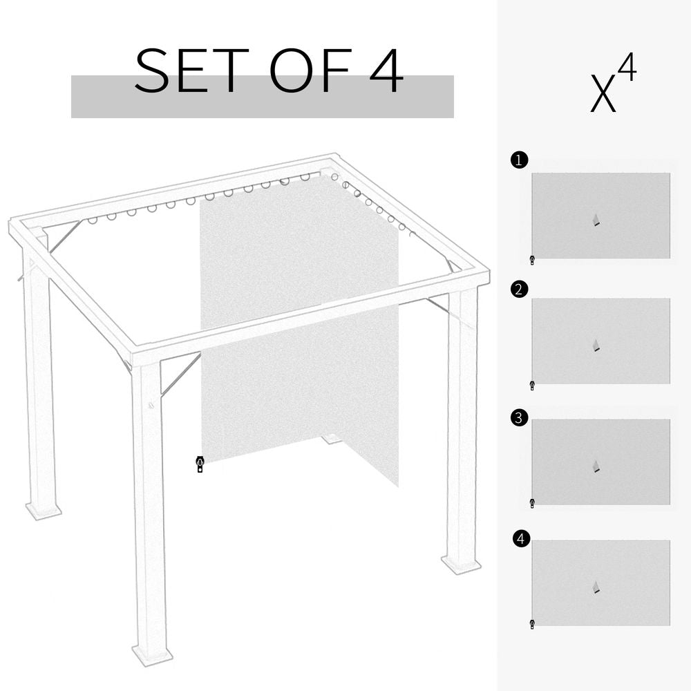 Gazebo Replacement Sidewalls - 4 Pack Privacy Panels for 3x4m Gazebo