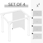 Gazebo Replacement Sidewalls - 4 Pack Privacy Panels for 3x4m Gazebo