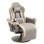 Manual Recliner Armchair PU Sofa Chair w/ Adjustable Leg Rest & 135 Reclining