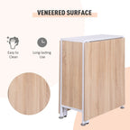Foldable Drop Leaf Dining Table Folding Workstation for Small Space with Storage Shelves Cubes Oak & White