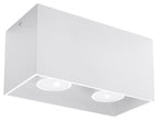 Quad White Square LED Ceiling Lamp - Modern Loft Design - GU10