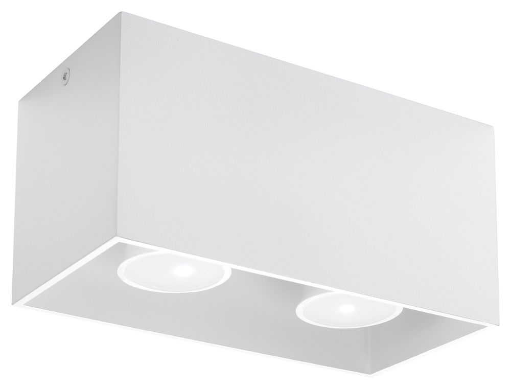 Quad White Square LED Ceiling Lamp - Modern Loft Design - GU10