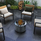 48.5cm Smokeless Wood Burning Firepit Stainless Steel Fire Pit, Silver