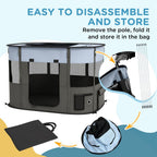 Portable Dog Pen - Puppies, Rabbits, Kittens, Guinea - Grey in Grey