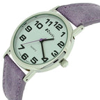 Unisex Classic Big Dial Purple Leather Strap Watch.17A