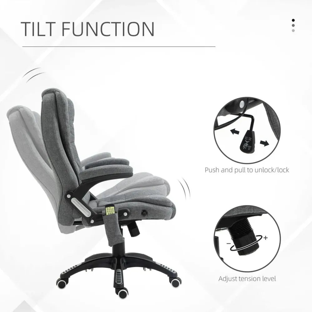 Gray Massage Chair w/ Heating, Reclining, & Headrest