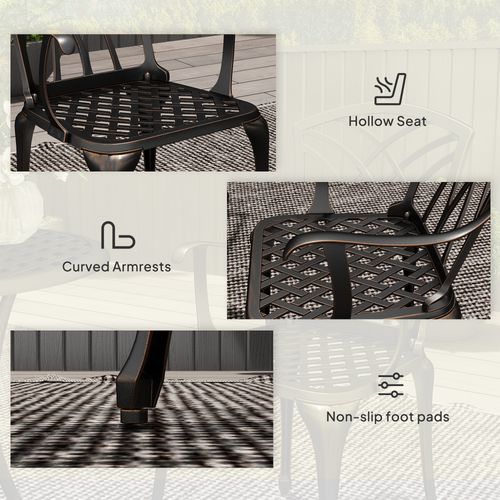 3 PCs Garden Bistro Set Outdoor Garden Furniture Set w/ Umbrella Hole