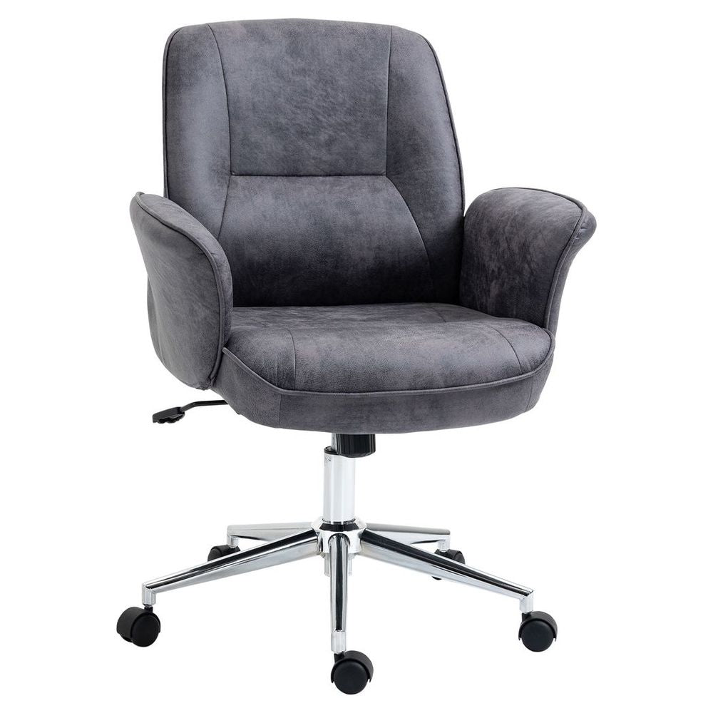Swivel Computer Office Chair - Mid Back Desk Chair - Deep Grey