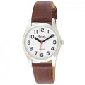 Women's Classic Strap Watch - Bold Dial, Faux Leather, Brown/Silver