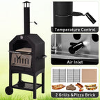 Stainless Steel 2-Tier Outdoor Charcoal Pizza Oven