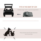 Folding Pet Carrier Bag House W/ Cushion Storage, Grey 60x41.5x41cm