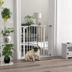 Adjustable Pet Gate - 74-87cm, Metal, Auto-Close, White