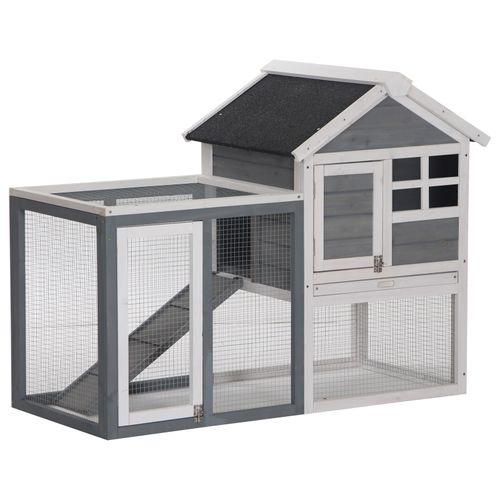 122cm Wooden Rabbit Hutch Bunny Cage Pet House with Tray Ladder Run