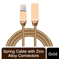 Durability Gold Spring Cable with Zinc Alloy Connectors