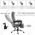 Comfort 6-Point Vibrating Massage Office Chair - Grey - Microfibre Upholstery