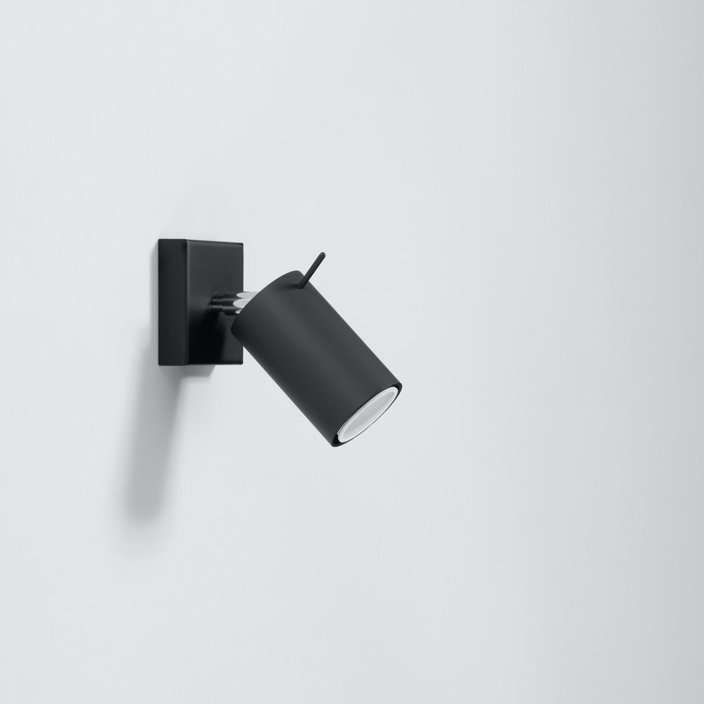Ring Black Rotating Tube Wall Lamp - Modern Loft Design, GU10