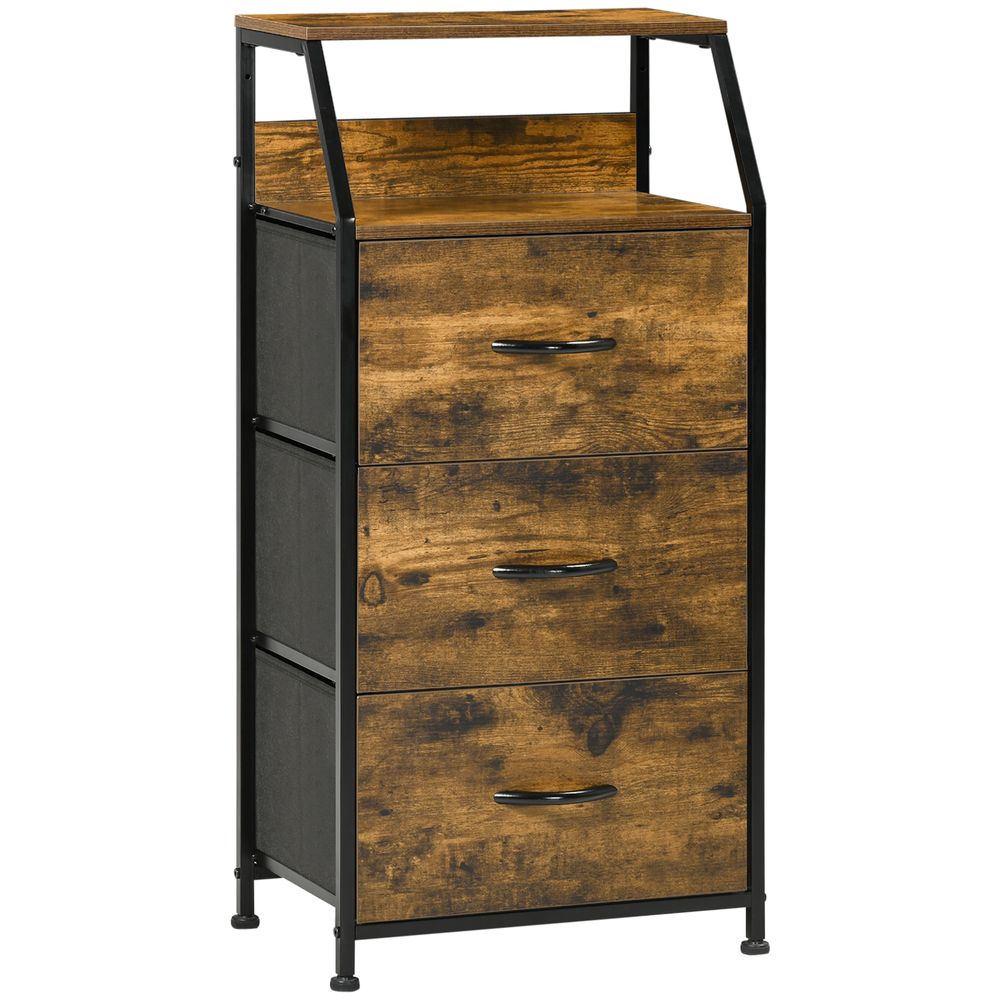Stylish Industrial 3 Drawer Cabinet - Functional Storage & Display Shelves