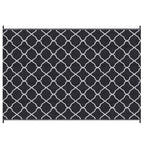 182x274cm Reversible Waterproof Outdoor Rug w/ Carry Bag - Ideal for Camping, Picnics, Festivals - Durable & Water-Resistant - Black