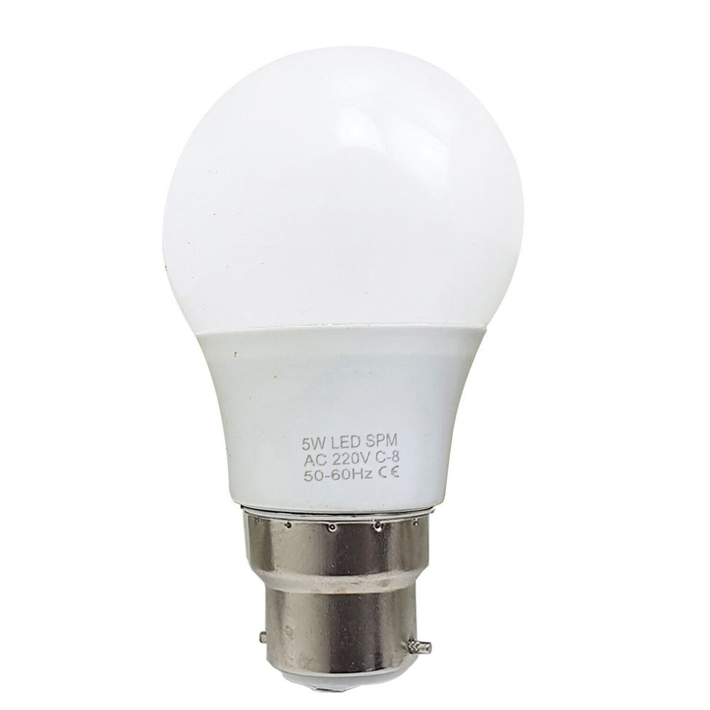 5W B22 Screw LED Light GLS bulbs, Energy Saving Edison Cool White 6000K non dimmable lights Pack 1