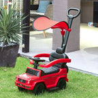 3 in 1 Kids Children Ride on Push Car Toddler Sliding Car Licensed Walker Foot to Floor Slider Push-Along with Horn Steering Wheel NO POWER Manual, Red