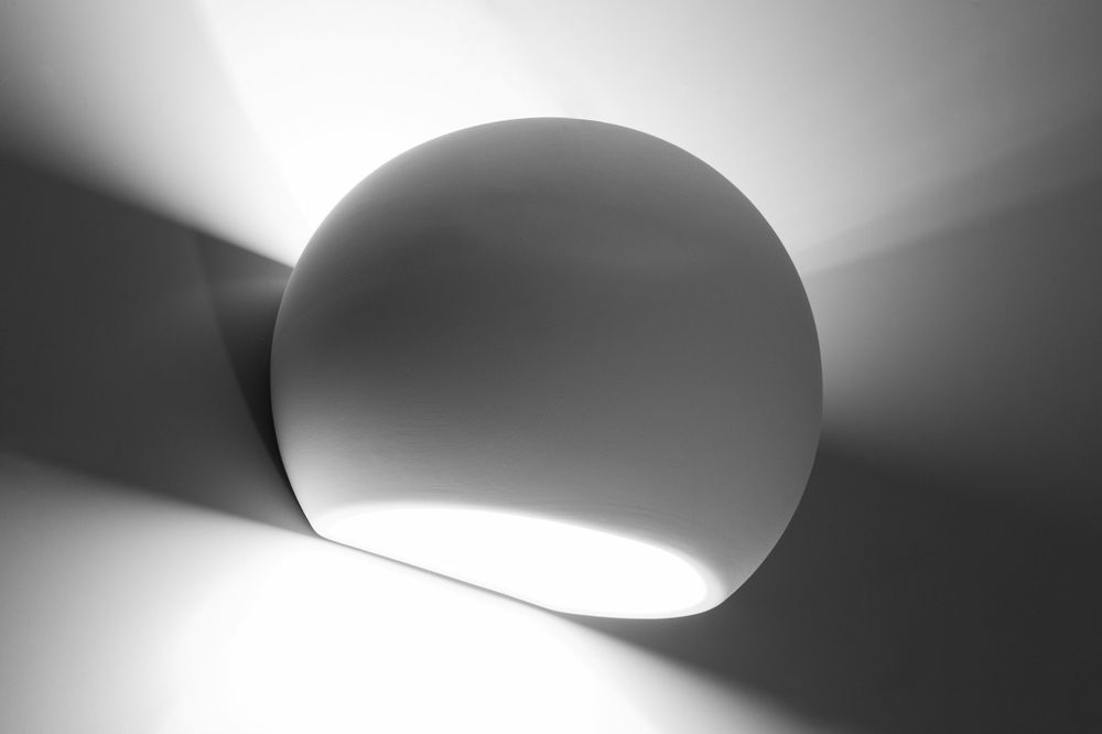 LED Ceramic Globe Wall Lamp - Classic Design, Paintable - 27 inches