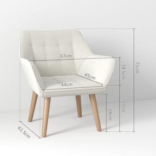 Velvet-Feel Accent Chair with Arms Slanted Back Wood Legs