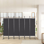 Steel Frame Folding Screen - Black, 6 Panels