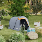 Pop up Camping Tent for 2 Man, 2000mm Waterproof with Carry Bag, Grey