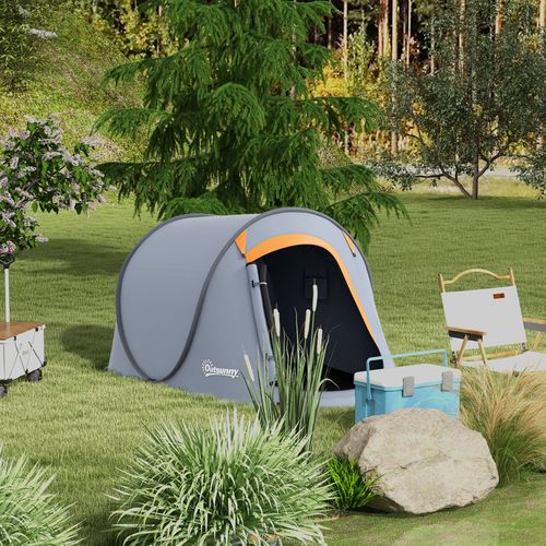 Pop up Camping Tent for 2 Man, 2000mm Waterproof with Carry Bag, Grey