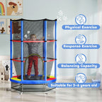 Kids Trampoline Mini Bouncer w/ Enclosure Net for 3-6 Years