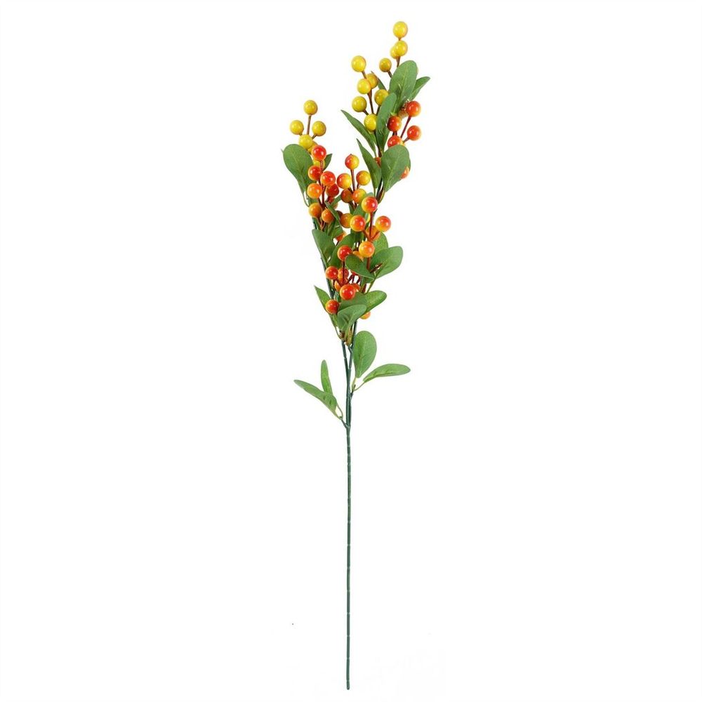 Artificial Orange Berry Spray - Ideal for Decorations and Arrangements - 70cm Height