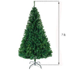 7ft 1100 Branch Christmas Tree - Artificial PVC - Metal Base - Green