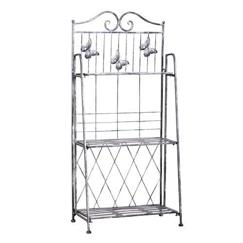 Indoor Outdoor Freestanding 3-Tier Garden Plant Stand Metal Flower Display Rack for Potted Plants Balcony Décor 44L x 25W x 96H cm