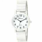 Men's Bold Number White Dial Silver Bracelet Watch