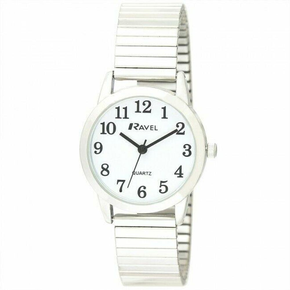 Men's Bold Number White Dial Silver Bracelet Watch