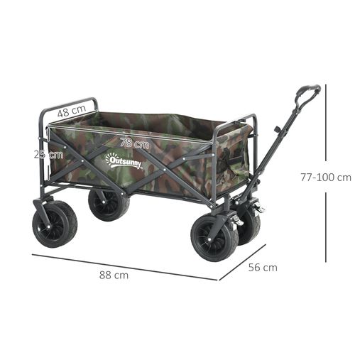 Foldable Garden Cart, Outdoor Utility Wagon with Carry Bag, Camouflage