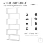 Particle Board 6-Tier White Shelving Unit - Versatile Storage Solution