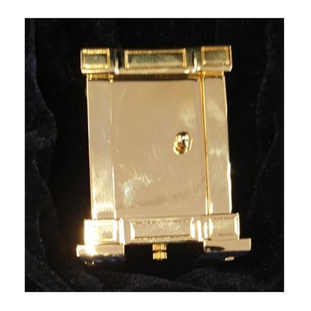Gold Polished Brass Miniature Clock - French Mantel
