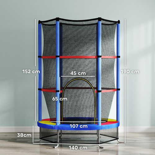 Kids Trampoline Mini Bouncer w/ Enclosure Net for 3-6 Years