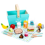 Happy Day-Picnic - Classic Toy Picnic Basket with Wooden Food Playset