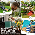 5 x 3ft Garden Storage Shed Sliding Door Sloped Roof Tool Green