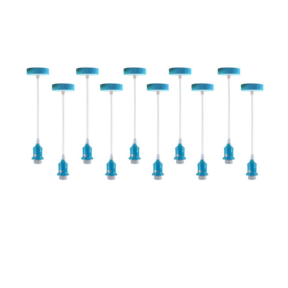 10 Pack Industrial Pendant Light Fitting, lampshade addable E27 Lamp Holder Fitting Set with PVC Cable with Designed Detail