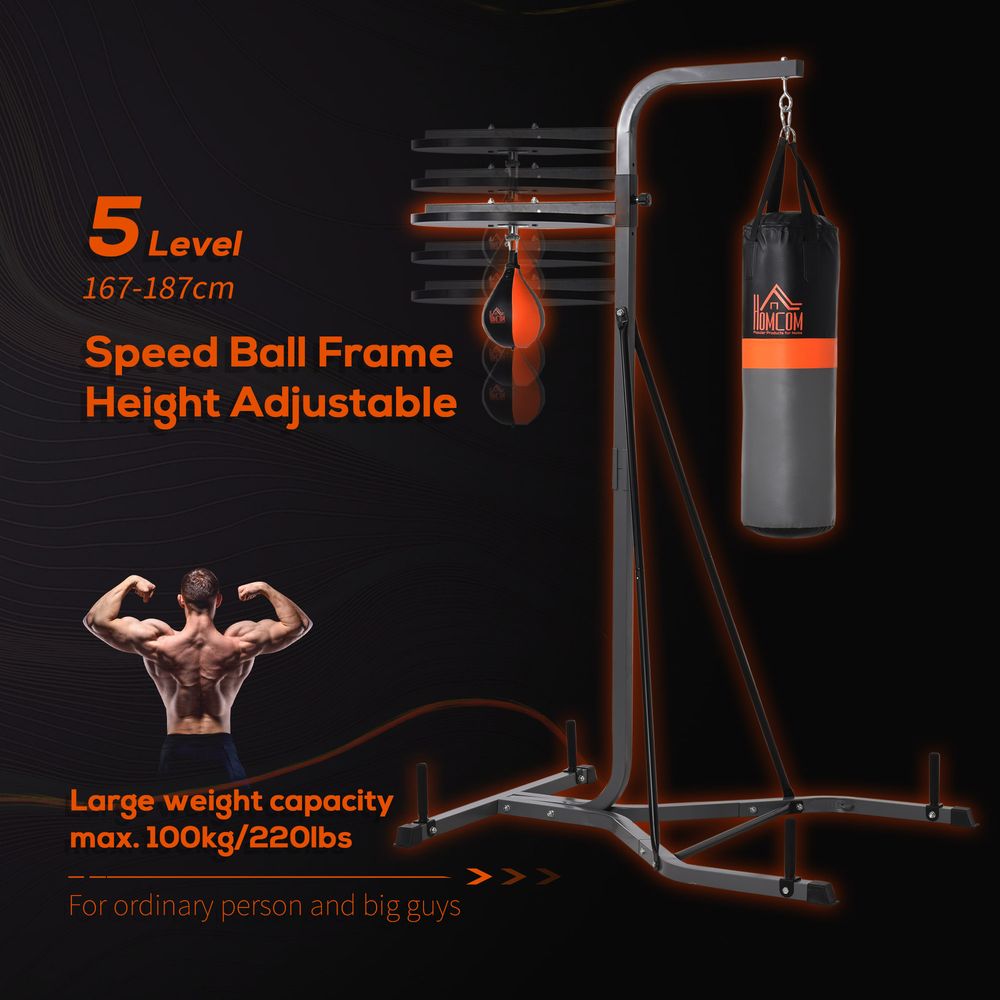 Freestanding Boxing Punch Bag Station with Speed Ball