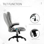 Executive Reclining Chair w/ Heating Massage Points Relaxing Headrest Grey in Grey