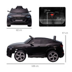 12V Audi E-tron Electric Ride-On Car w/ Remote Control, Lights, Music - Black