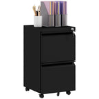 Steel File Cabinet w/ Lock & Hanging Bar for Letter A4 Legal, Black - Professional Quality