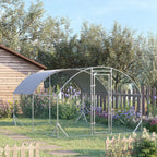 Walk In Chicken Run Galvanised Chicken Coop Hen Poultry House Cage Rabbit Hutch Pet Playpen Garden with Water-Resist Cover, 2.8 x 3.8 x 2m