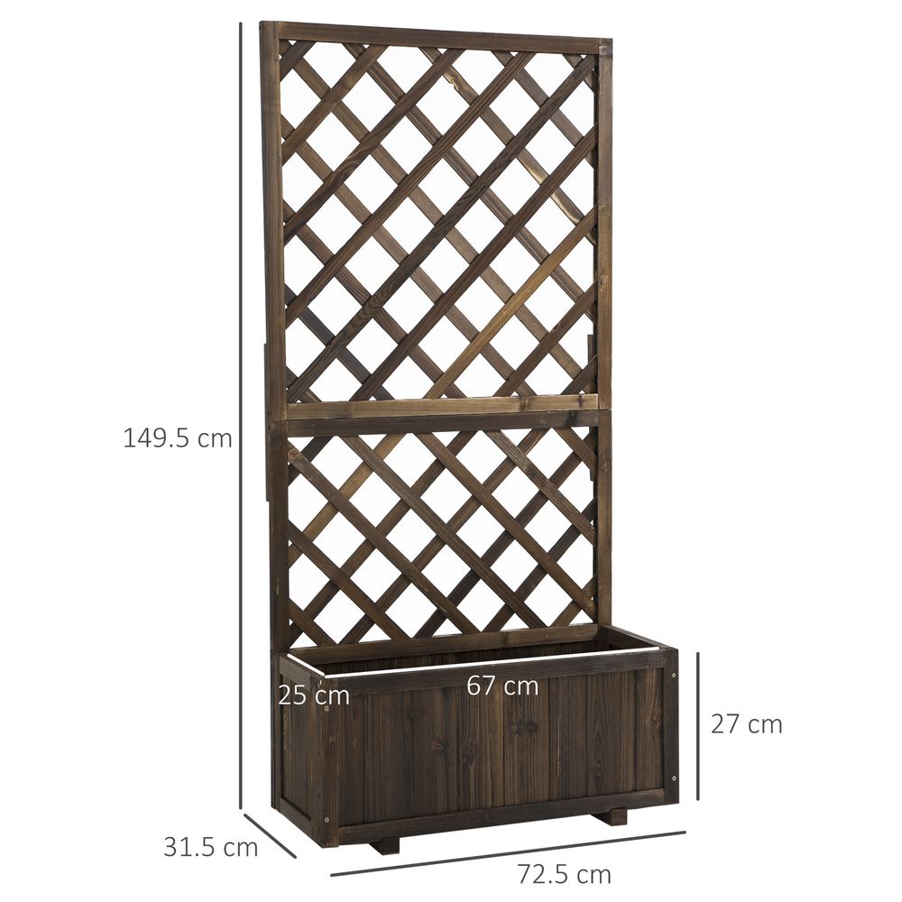 Wood Garden Planter with Trellis for Climbing Plants - Outdoor Decor and Planting Solution