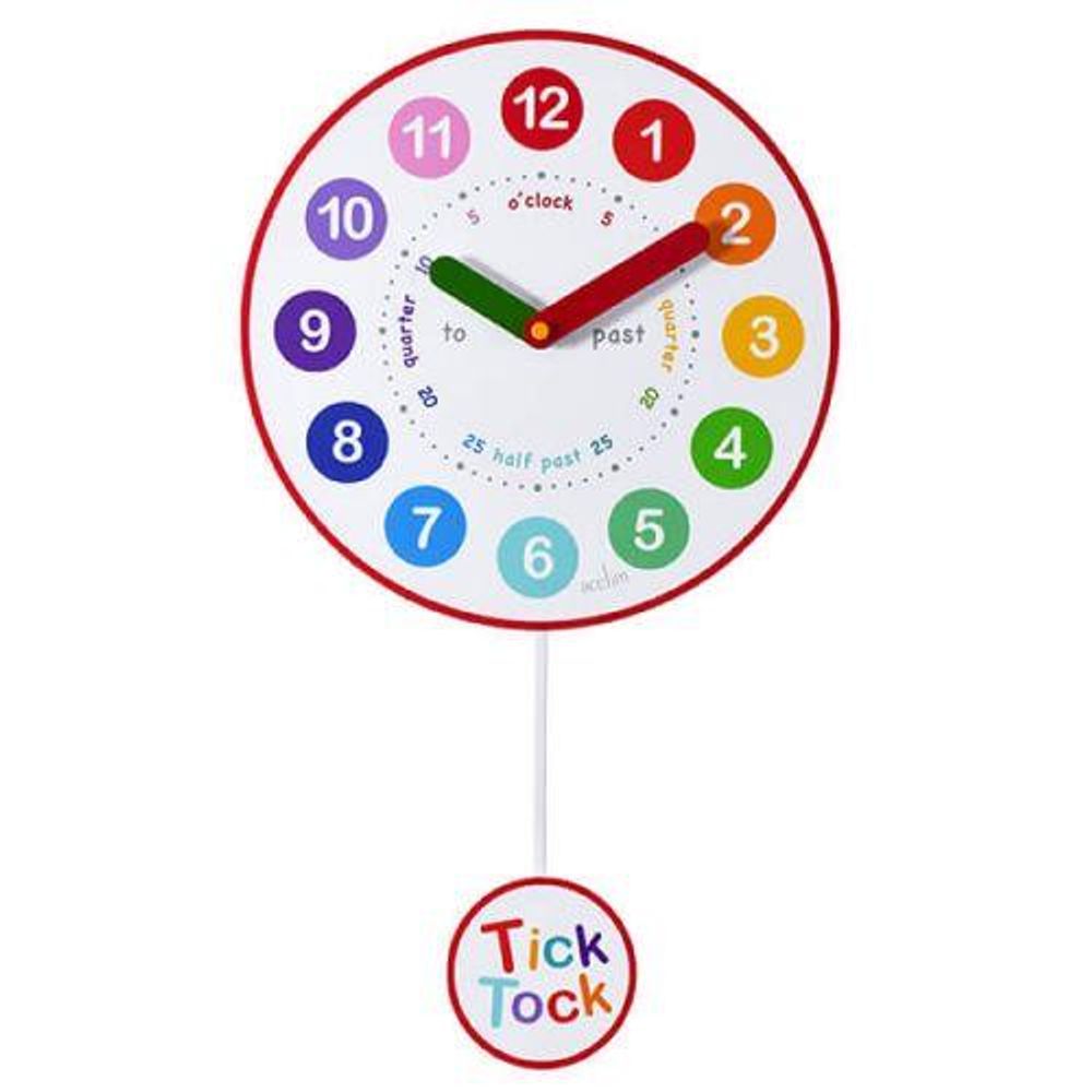 Acctim Matilda Pendulum Wall Clock - White 25cm - Time Teaching - Educational